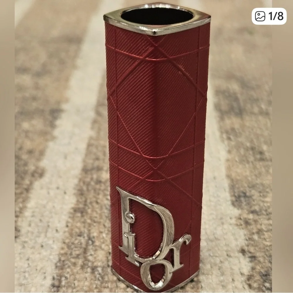 Dior Red and Silver Lipstick Case
